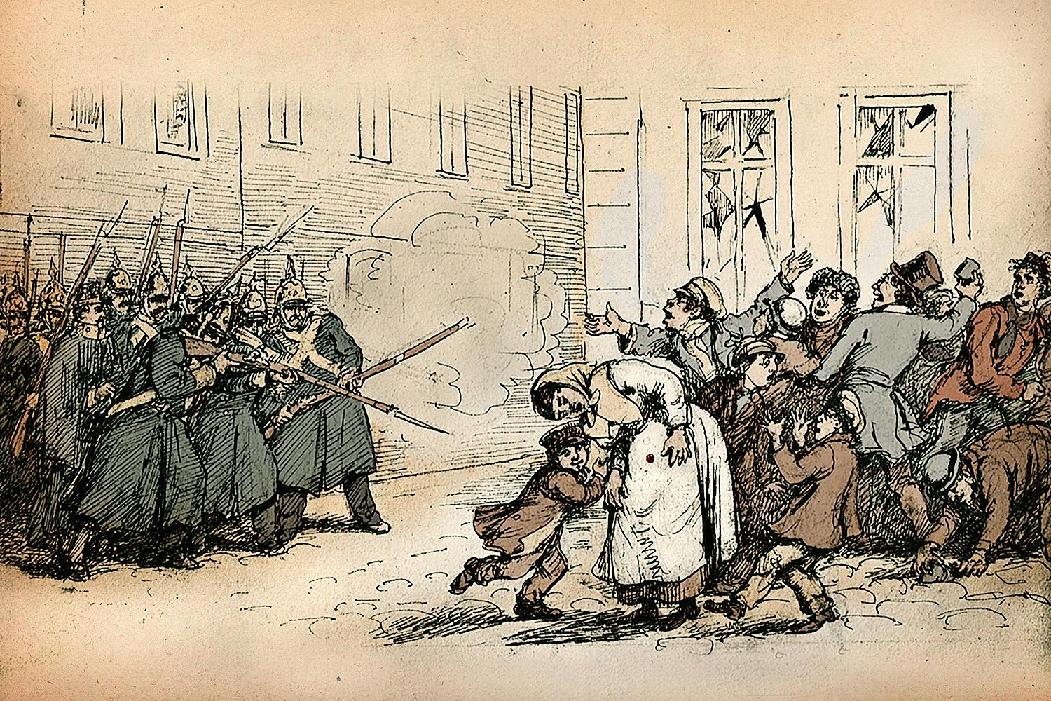 marsoroligheterna beskjutning stockholm 1848 dardel